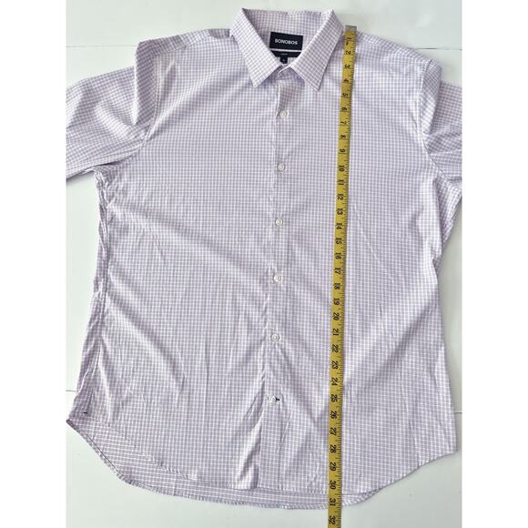 Bonobos Slim Fit Stretch Shirt Men XL Purple Check Lightweight Business Casual - Picture 6 of 9